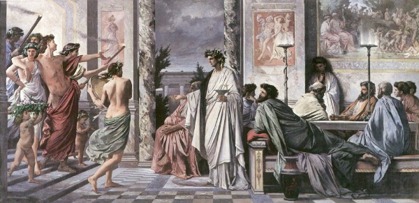 Anselm Feuerbach: Das Gastmahl des Plato, erste Fassung (1869)