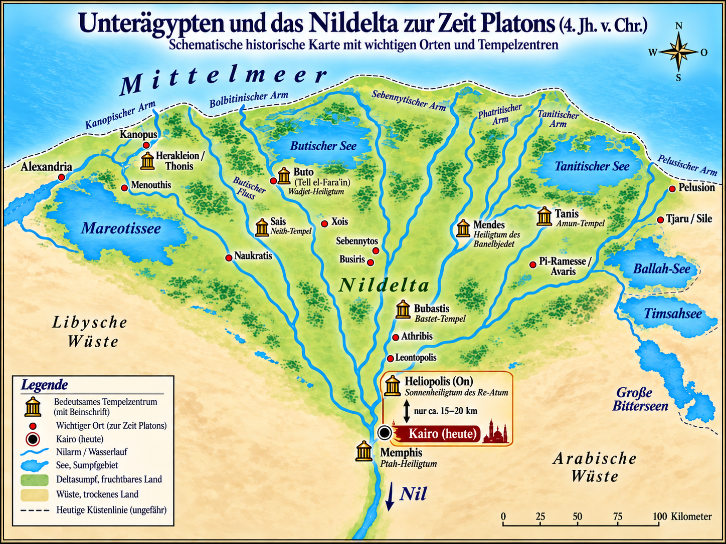 Unter&auml;gypten und das Nildelta zur Zeit Platons (4. Jh. v. Chr.)